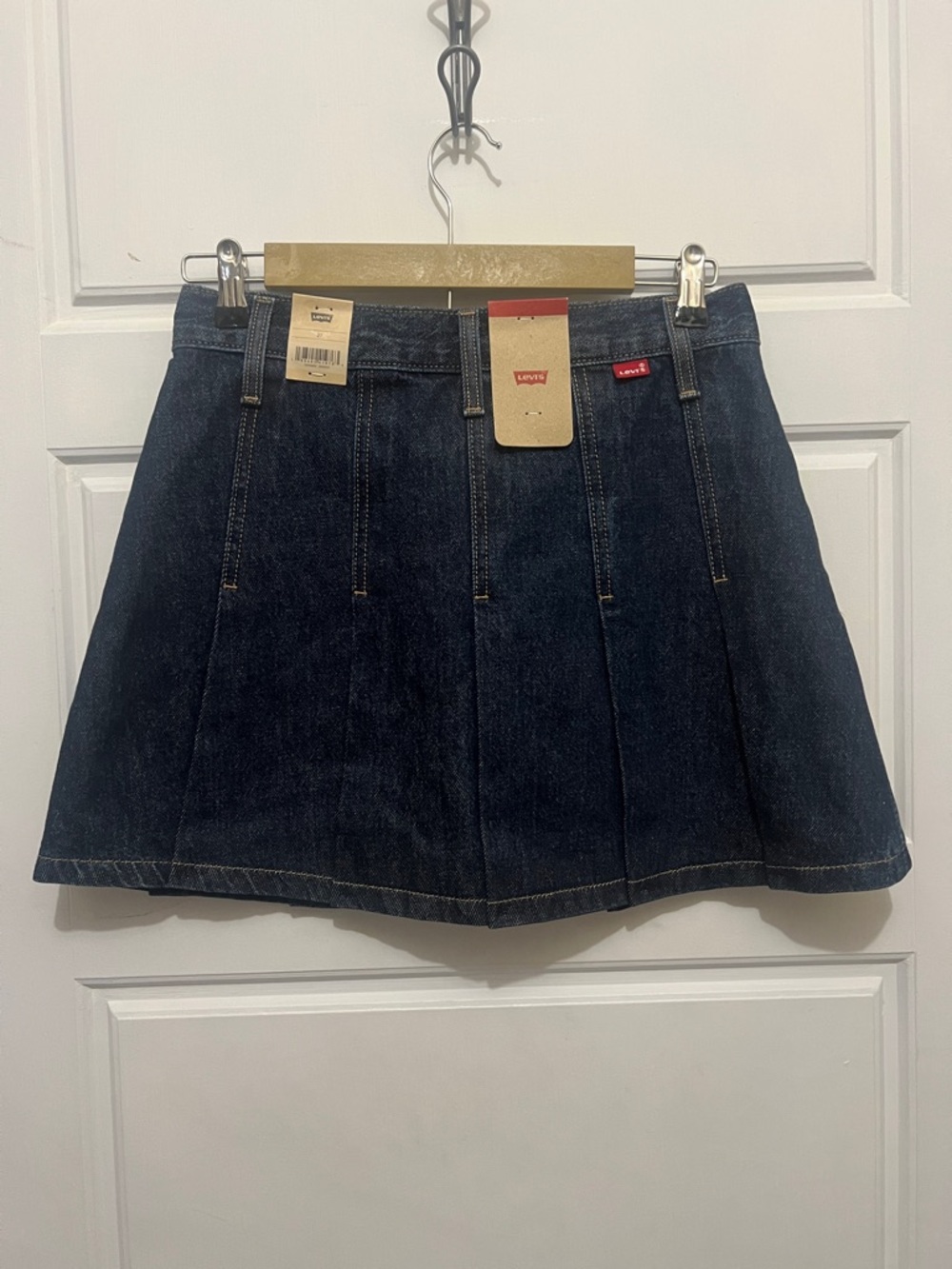 Levi's Dark Blue Paneled Denim Mini Skirt - Picture 5 of 9